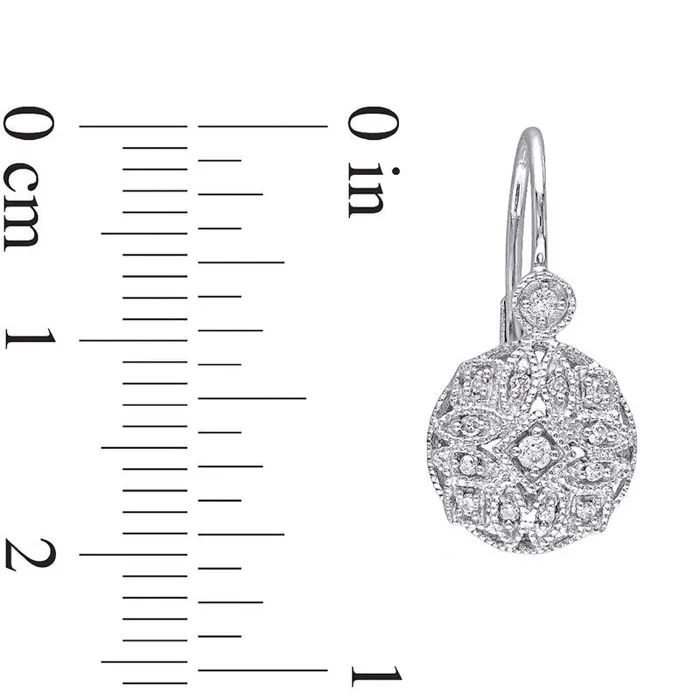 013 CT TW Diamond VintageStyle Drop Earrings in 14K White Gold Goldia Earrings