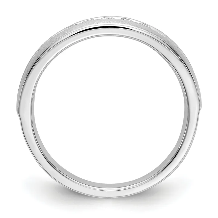 025ct CZ Solid Real 14K White Gold Mens Wedding Band Ring Goldia Rings