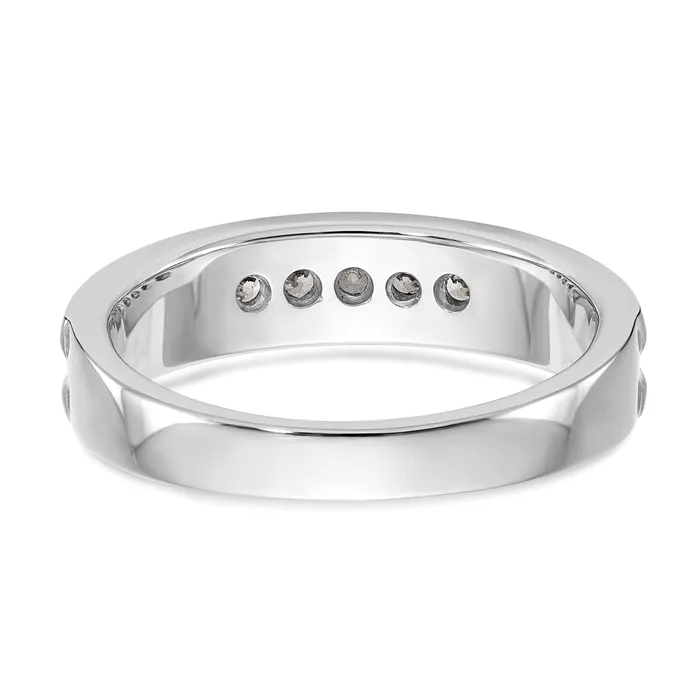 025ct CZ Solid Real 14K White Gold Mens Wedding Band Ring Goldia Rings