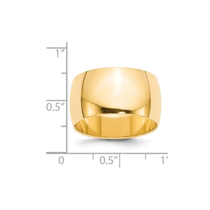 Goldia Rings Solid 18K Yellow Gold 12mm Half Round MensWomens Wedding Band Ring Size 45 Goldia Rings Solid 18K Yellow Gold 12mm Half Round MensWomens Wedding Band Ring Size 45