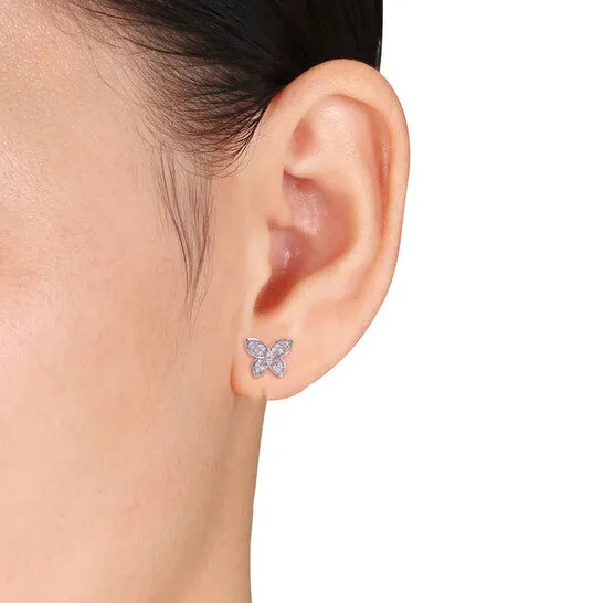 JMS always Original AMOUR 15 CT TDW Diamond Butterfly Stud Earrings In 10K Rose Gold Earrings JMS always Original AMOUR 15 CT TDW Diamond Butterfly Stud Earrings In 10K Rose Gold Earrings