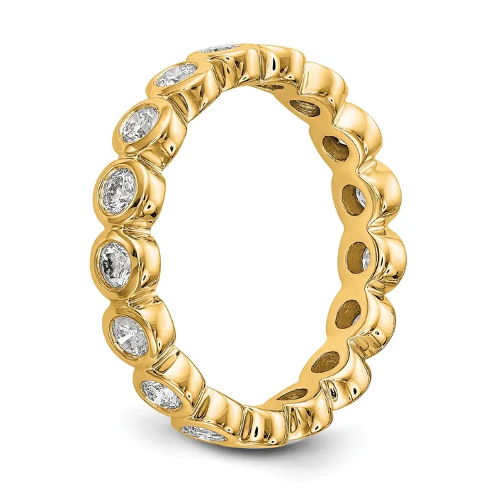 Rings 1 Ct Bezel Set Diamond Eternity Wedding Band Ring in 14k Yellow Gold Goldiacom