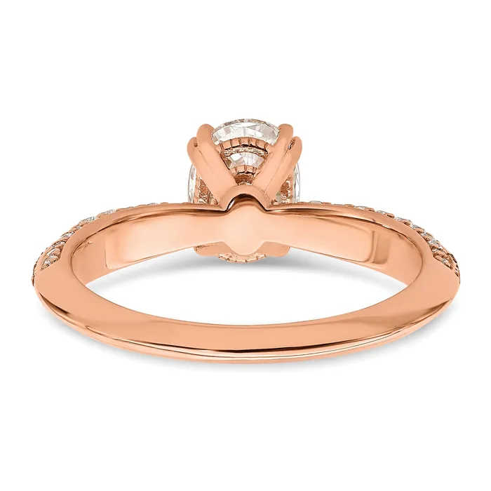 Rings Goldia 100ct CZ Solid Real 14k Rose Polish 1ct Oval Engagement Dia Ring