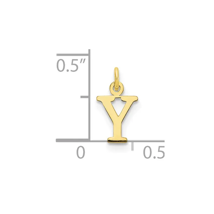 10k Yellow Gold Cutout Letter Y Initial Charm TreasureFineJewelers Charm Necklaces