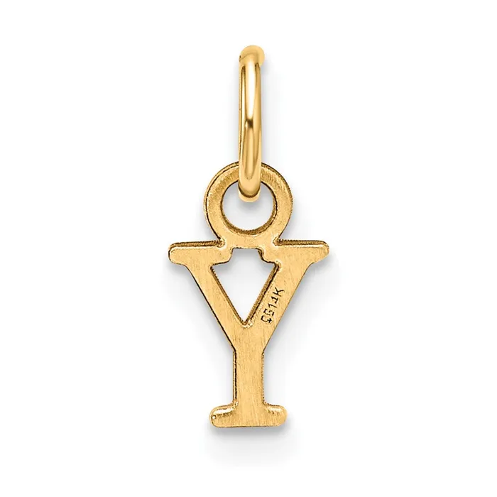 10k Yellow Gold Cutout Letter Y Initial Charm TreasureFineJewelers Charm Necklaces
