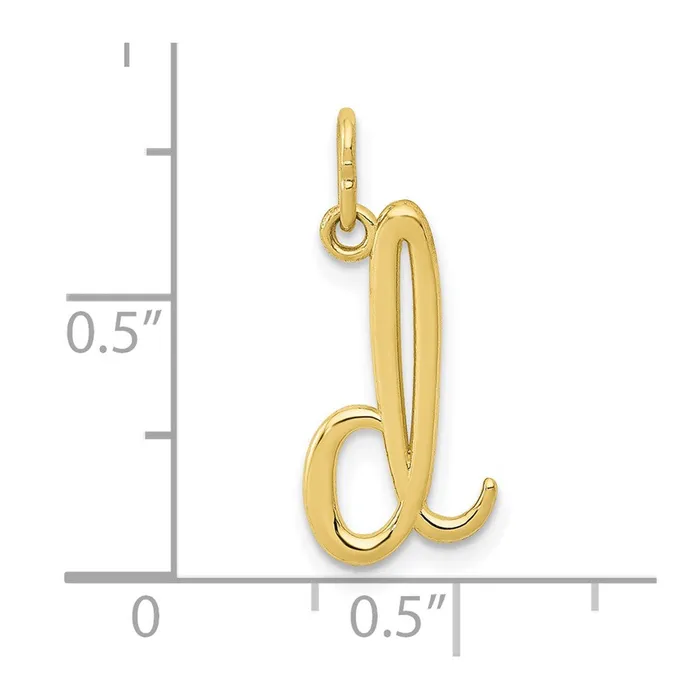 10k Yellow Gold Letter d Initial Charm TreasureFineJewelers Charm Necklaces