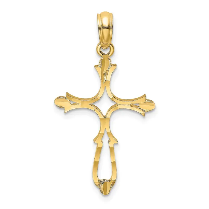 14K DC Cross Charm TreasureFineJewelers Charm Necklaces