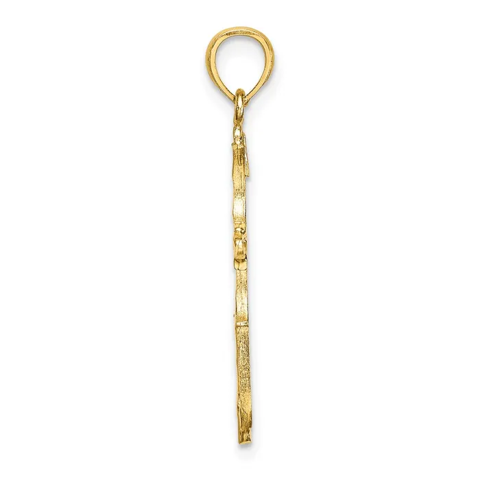 14K DC Cross Charm TreasureFineJewelers Charm Necklaces