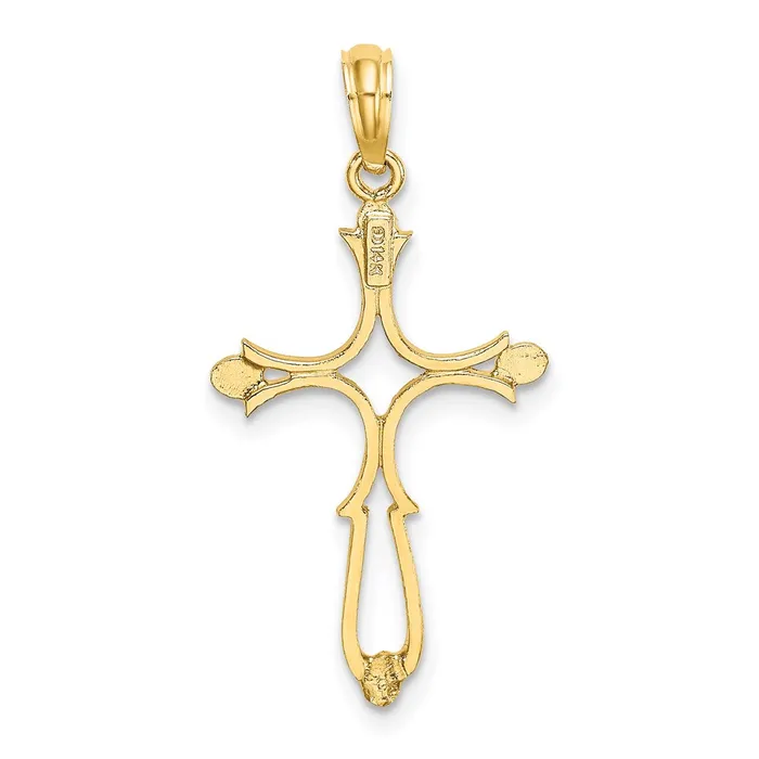 14K DC Cross Charm TreasureFineJewelers Charm Necklaces