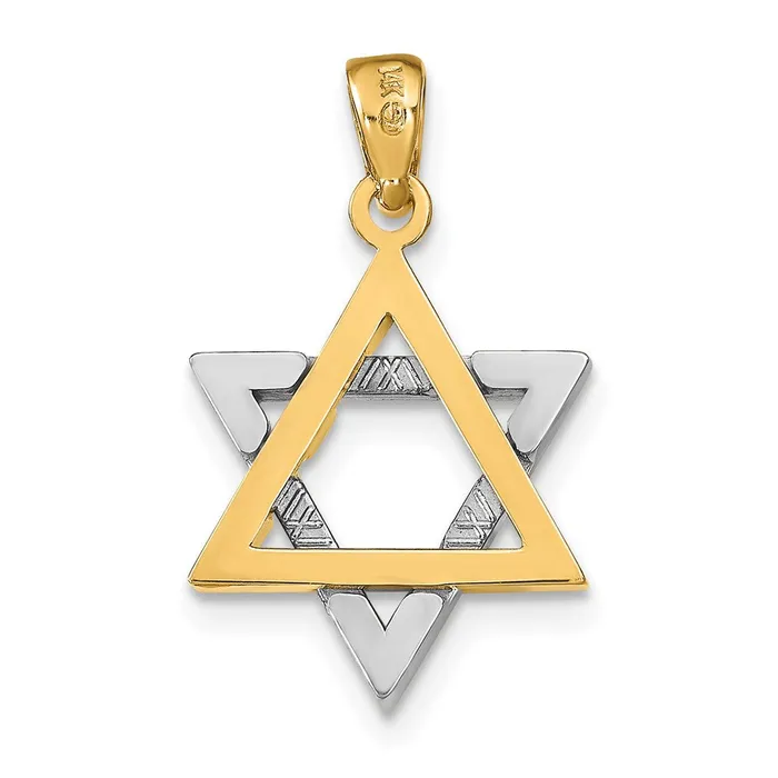 14K TwoTone Star Of David Charm TreasureFineJewelers Rings