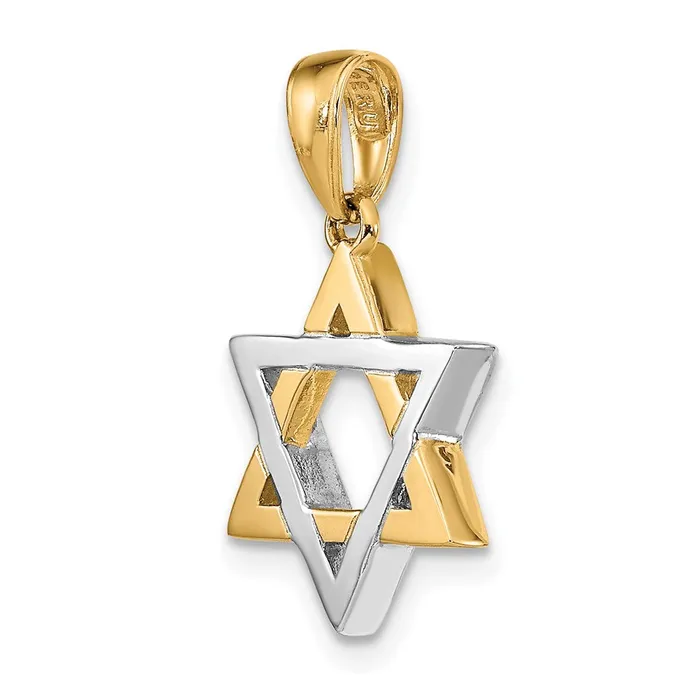 14K TwoTone Star Of David Charm TreasureFineJewelers Rings