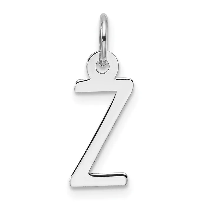 14k White Gold Slanted Block Letter Z Initial Charm TreasureFineJewelers Charm Necklaces 14k White Gold Slanted Block Letter Z Initial Charm TreasureFineJewelers Charm Necklaces