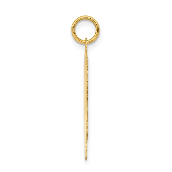 14k Yellow Gold 013 Depth Engravable Girl Head Charm TreasureFineJewelers Charm Necklaces