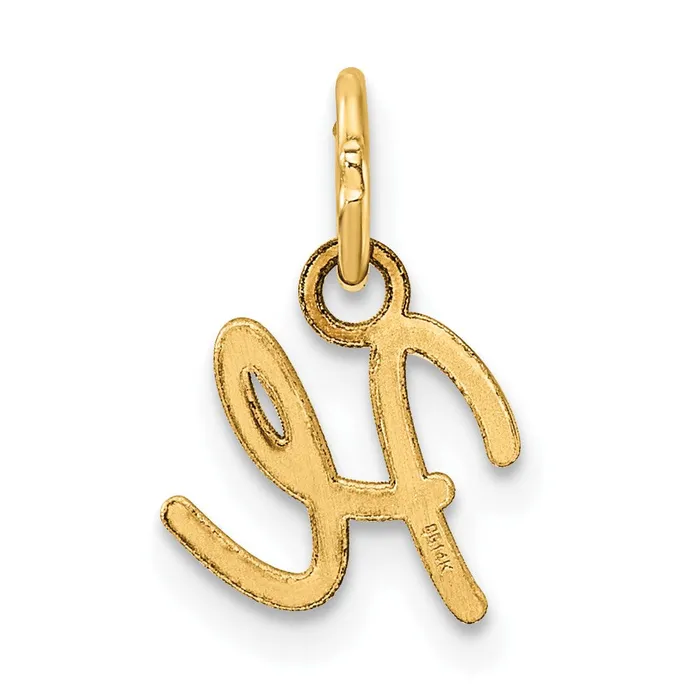 14k Yellow Gold Uppercase Letter H Initial Charm TreasureFineJewelers Charm Necklaces