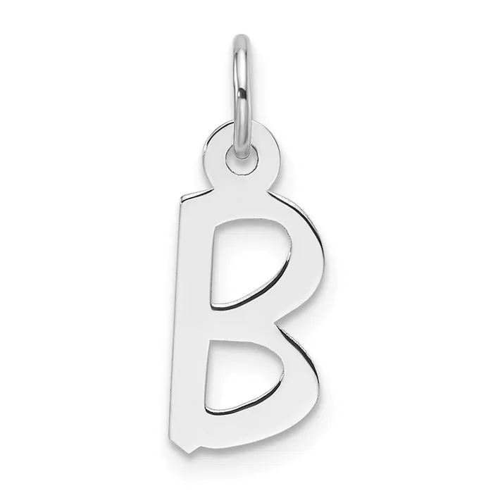 Charm Necklaces 14k White Gold Slanted Block Letter B Initial Charm TreasureFineJewelers Charm Necklaces 14k White Gold Slanted Block Letter B Initial Charm TreasureFineJewelers