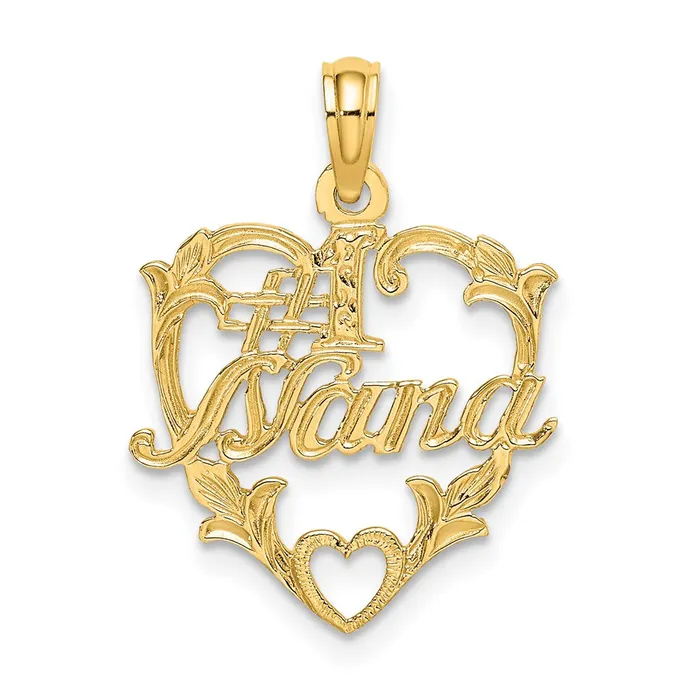 Charm Necklaces TreasureFineJewelers 14K 1 NANA in Heart Charm