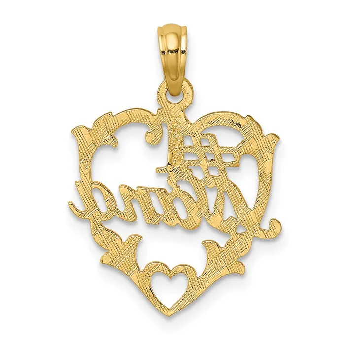 Charm Necklaces TreasureFineJewelers 14K 1 NANA in Heart Charm