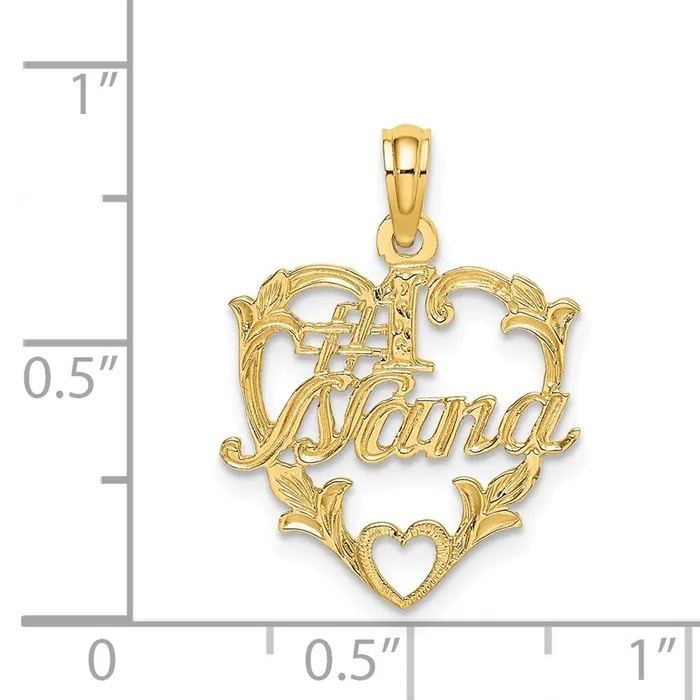 Charm Necklaces TreasureFineJewelers 14K 1 NANA in Heart Charm