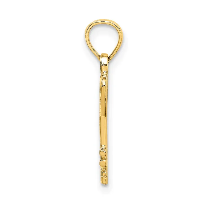 Charm Necklaces TreasureFineJewelers 14K 3D Key w Heart Charm