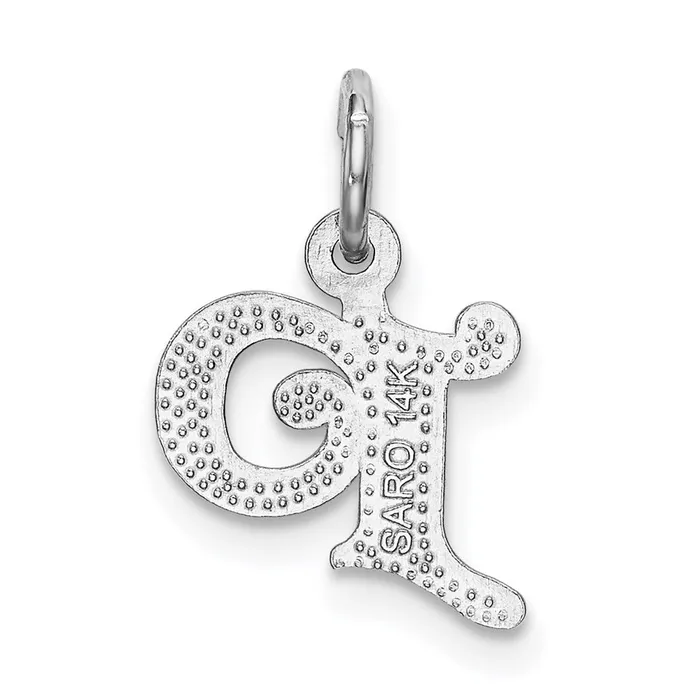 Charm Necklaces TreasureFineJewelers 14k White Gold Diamondcut Letter P Initial Charm