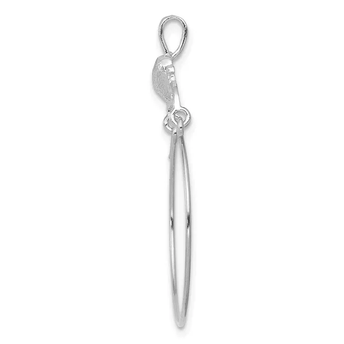 Charm Necklaces TreasureFineJewelers 14K White Gold Polished Heart Charm Holder