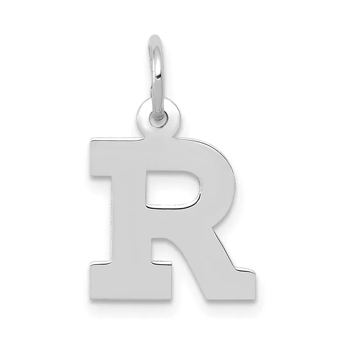 Charm Necklaces TreasureFineJewelers 14k White Gold Small Block Letter R Initial Charm Charm Necklaces TreasureFineJewelers 14k White Gold Small Block Letter R Initial Charm