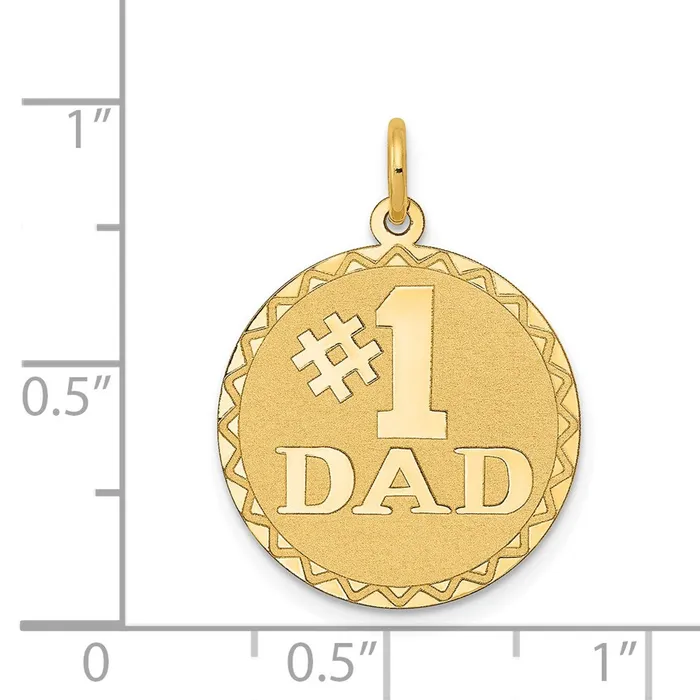 Charm Necklaces TreasureFineJewelers 14k Yellow Gold 1 DAD Charm
