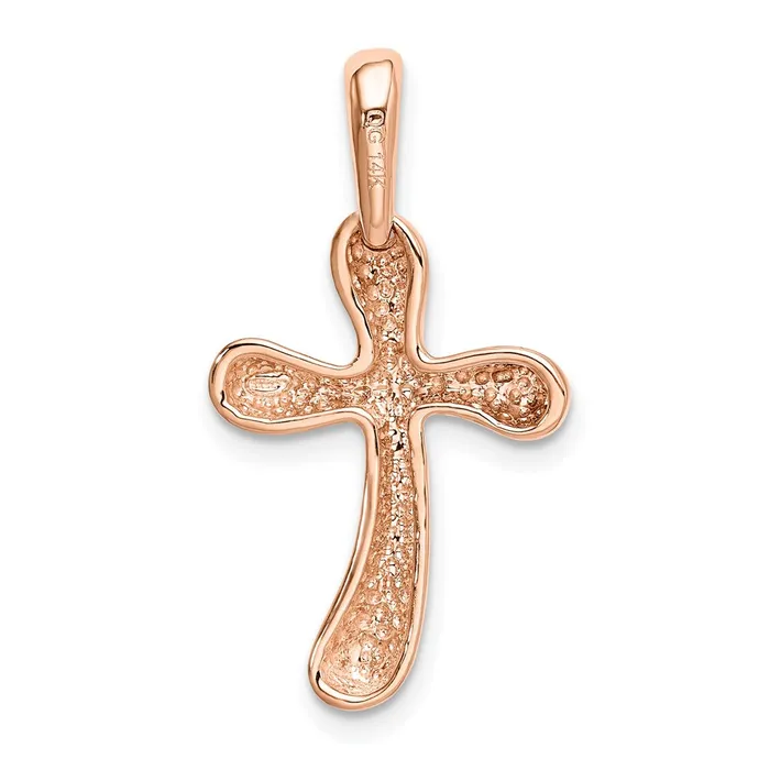 Necklaces TreasureFineJewelers 14k Rose Gold Freeform Cross Pendant