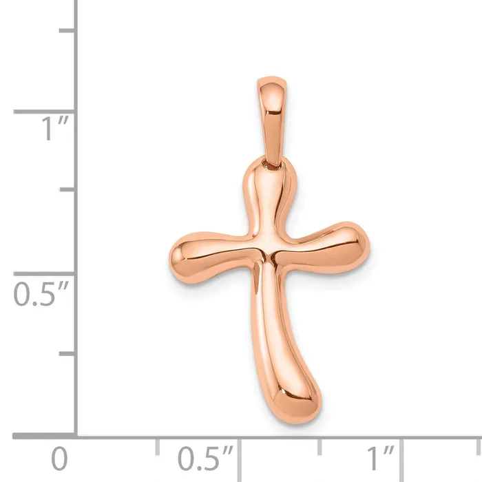 Necklaces TreasureFineJewelers 14k Rose Gold Freeform Cross Pendant