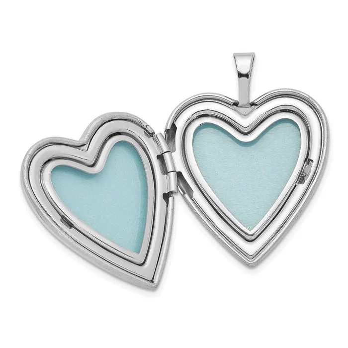 Rings Sterling Silver Rhodiumplated 20mm Enameled Floral Mom Heart Locket TreasureFineJewelers