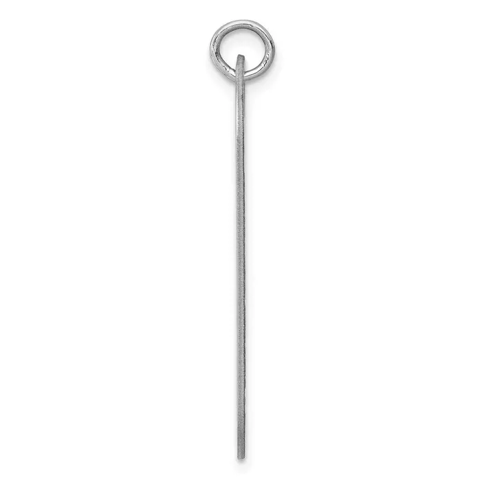 SS Rhplt Engraveable Dog Tag Polished FrontSatin Back Disc Charm TreasureFineJewelers Charm Necklaces