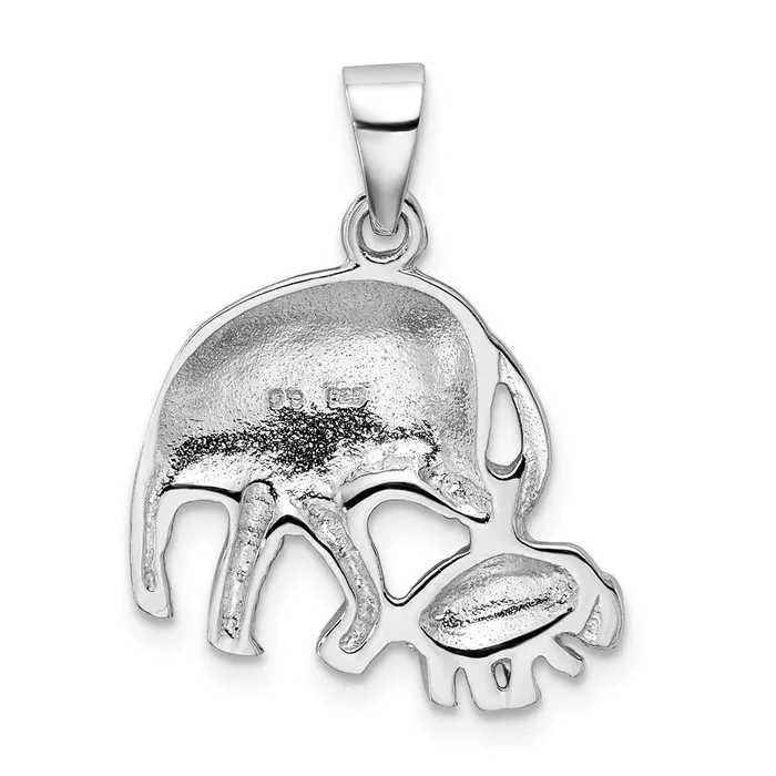 Sterling Silver Rhodiumplated Elephants Pendant TreasureFineJewelers Necklaces