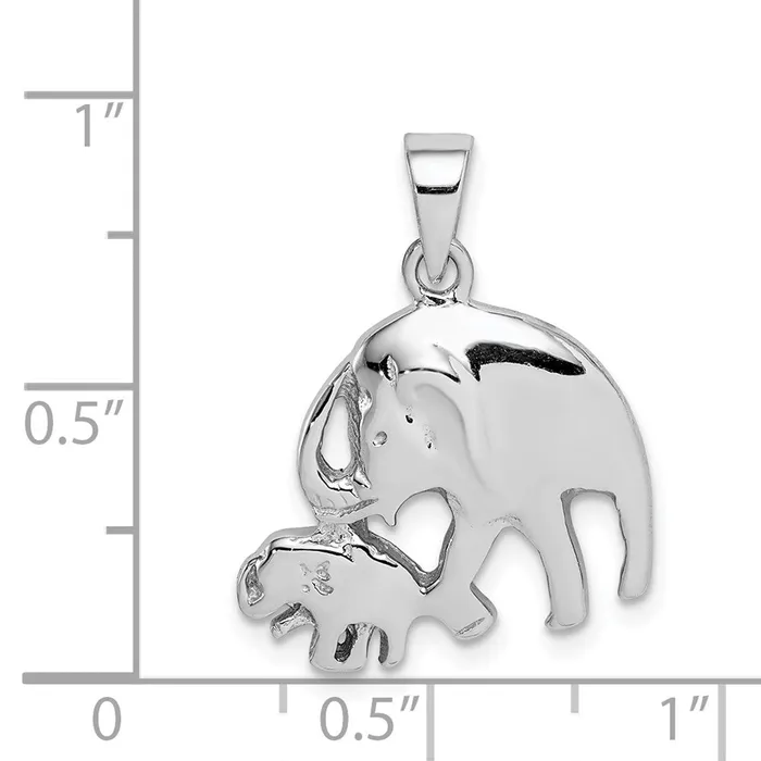 Sterling Silver Rhodiumplated Elephants Pendant TreasureFineJewelers Necklaces