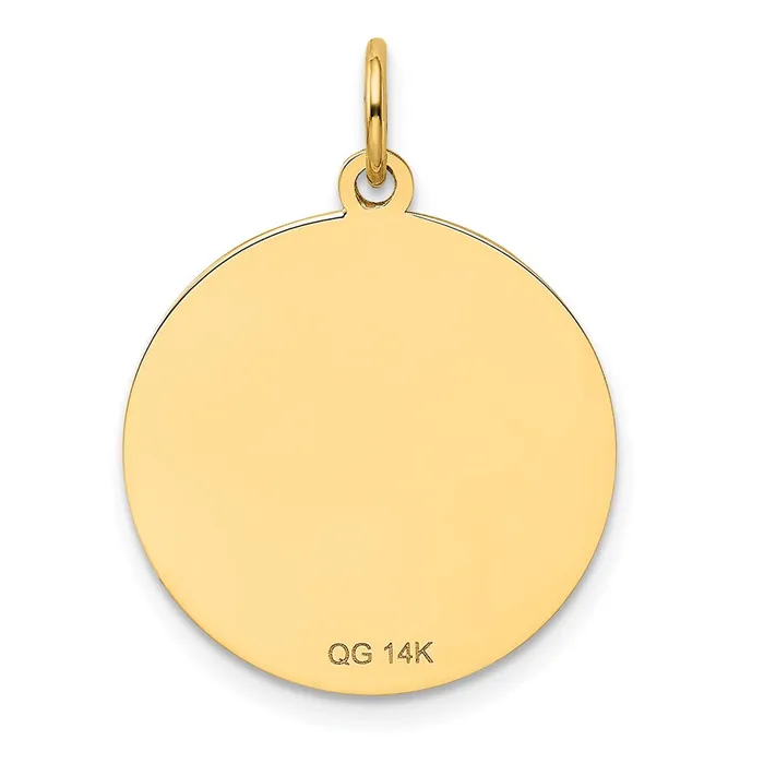 TreasureFineJewelers 14k Yellow Gold Yorkshire Terrier Disc Charm Charm Necklaces