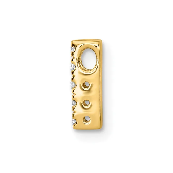 TreasureFineJewelers Charm Necklaces 10k Yellow Gold Diamond Letter H Initial Charm