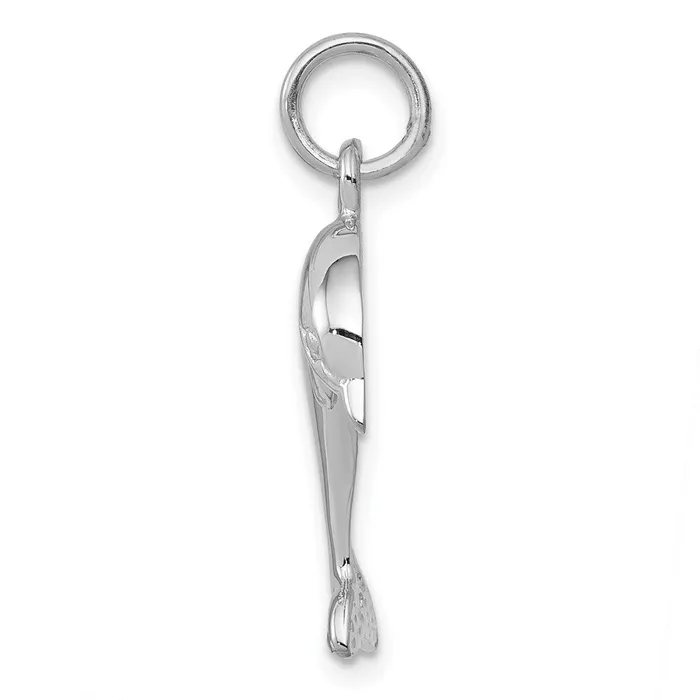 TreasureFineJewelers Charm Necklaces 14k White Gold Dolphin Charm