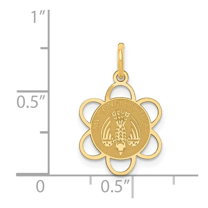 TreasureFineJewelers Charm Necklaces 14k Yellow Gold My Confirmation Charm