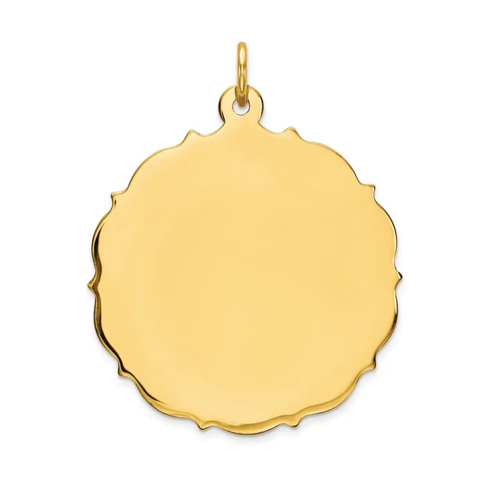 TreasureFineJewelers Charm Necklaces 14k Yellow Gold Plain 018 Gauge Engravable Disc Charm TreasureFineJewelers Charm Necklaces 14k Yellow Gold Plain 018 Gauge Engravable Disc Charm