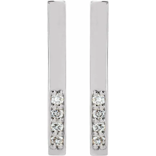 TreasureFineJewelers Earrings Sterling Silver 07 CTW Diamond Geometric Dangle Earrings