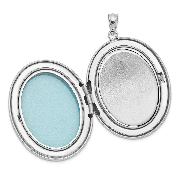 TreasureFineJewelers Rings Sterling Silver Rhodiumplated Diamond Star Ash Holder Oval Locket