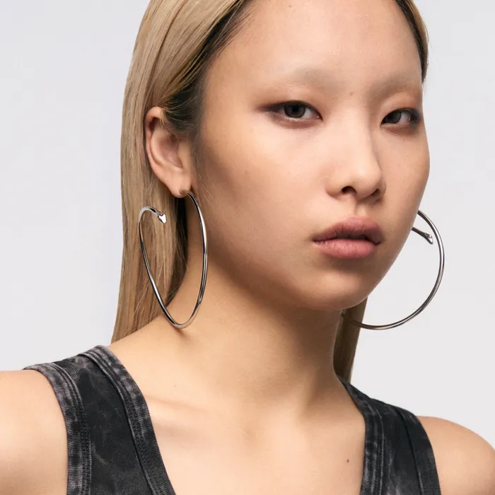 Blackheadshop Earrings SnakeShaped Large Hoop Earrings