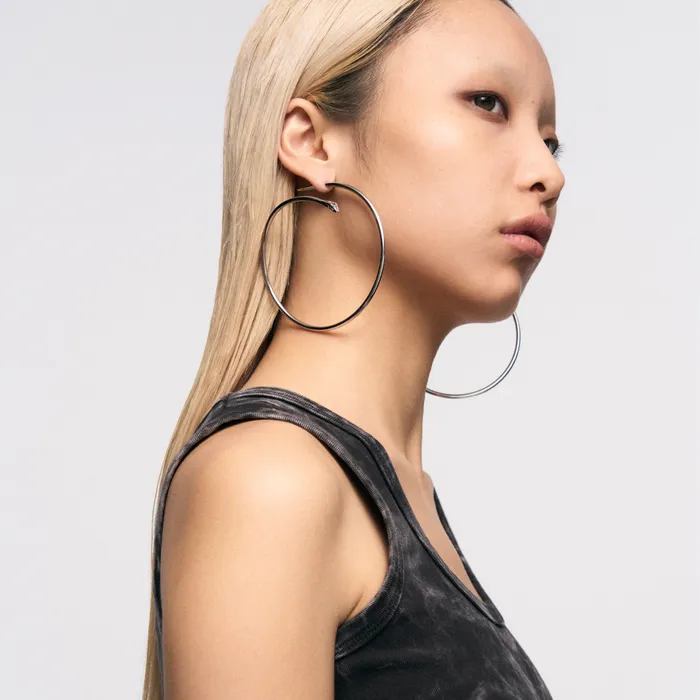 Blackheadshop Earrings SnakeShaped Large Hoop Earrings
