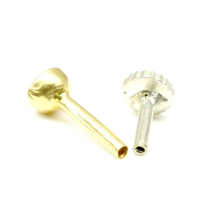 Karizma Jewels Single stone CZ Piercing Nose Stud Nose Pin Solid 14k Yellow Gold from India Earrings