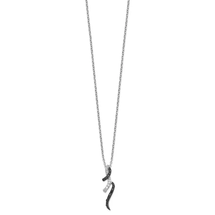 Sterling Silver Rhodium Plated Black White Diamond Pendant NecklaceWBCQP3841 WB Choice Jewelry Necklaces Sterling Silver Rhodium Plated Black White Diamond Pendant NecklaceWBCQP3841 WB Choice Jewelry Necklaces