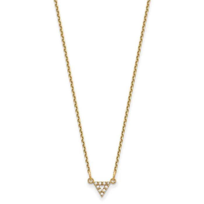 WB Choice Jewelry Necklaces 14k AA Quality Diamond 6mm Triangle NecklaceWBCXP5010AA WB Choice Jewelry Necklaces 14k AA Quality Diamond 6mm Triangle NecklaceWBCXP5010AA