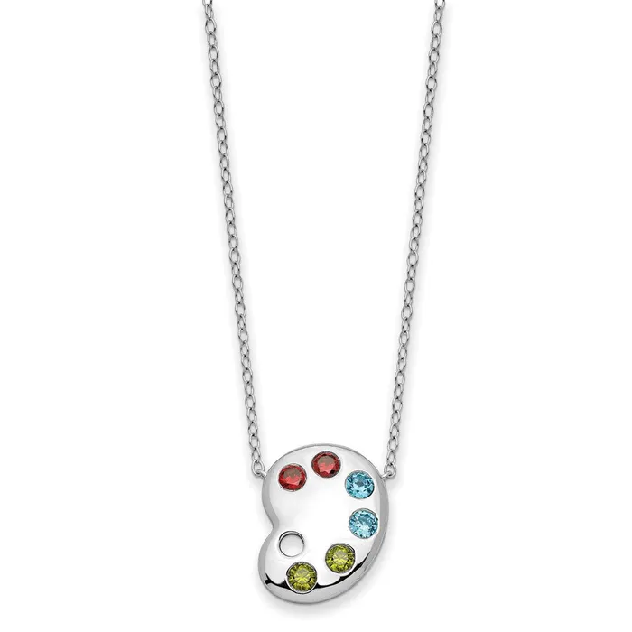 WB Choice Jewelry Sterling Silver Multicolor CZ Color Me Happy Pallet 18in NecklaceWBCQSX735 Necklaces WB Choice Jewelry Sterling Silver Multicolor CZ Color Me Happy Pallet 18in NecklaceWBCQSX735 Necklaces