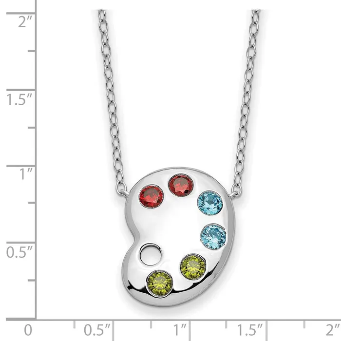WB Choice Jewelry Sterling Silver Multicolor CZ Color Me Happy Pallet 18in NecklaceWBCQSX735 Necklaces WB Choice Jewelry Sterling Silver Multicolor CZ Color Me Happy Pallet 18in NecklaceWBCQSX735 Necklaces