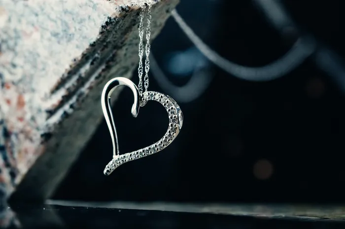 14k White Gold Diamond Heart Pendant GBC Necklaces