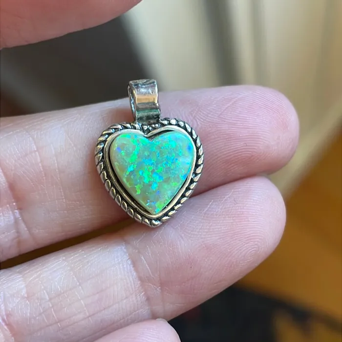 Necklaces Vintage Paris Jewelry Opal Heart Pendant Sterling Silver Native American Vintage Necklaces Vintage Paris Jewelry Opal Heart Pendant Sterling Silver Native American Vintage