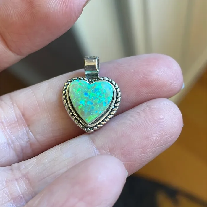 Necklaces Vintage Paris Jewelry Opal Heart Pendant Sterling Silver Native American Vintage Necklaces Vintage Paris Jewelry Opal Heart Pendant Sterling Silver Native American Vintage